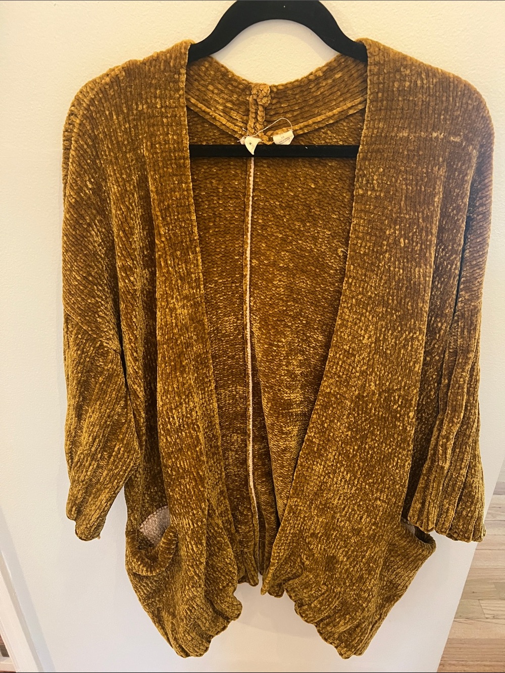 Cozy Open-Front Chenille Cardigan Sweater - Mustard